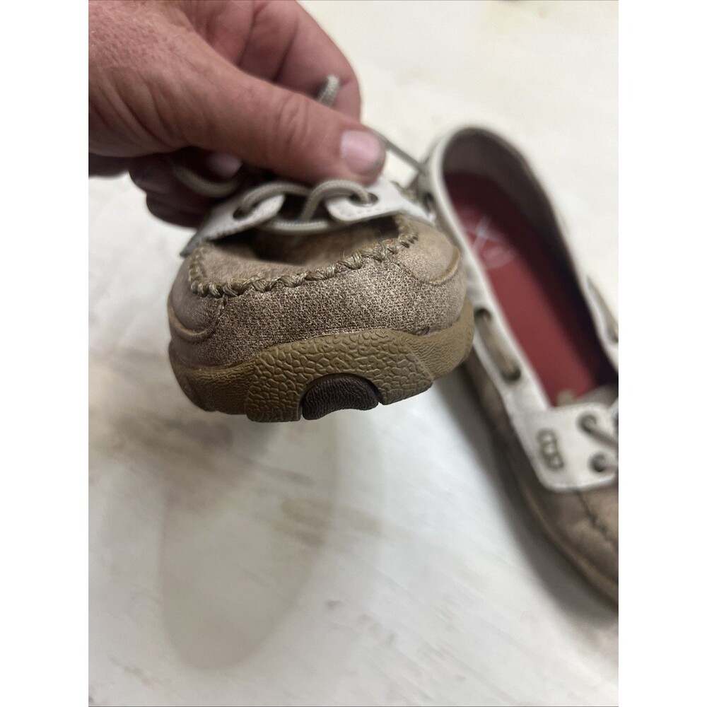 Twisted X Casual Shoes Womens Driving Moc Dusty Tan White WDM0009 Sz 9.5M - Picture 10 of 13